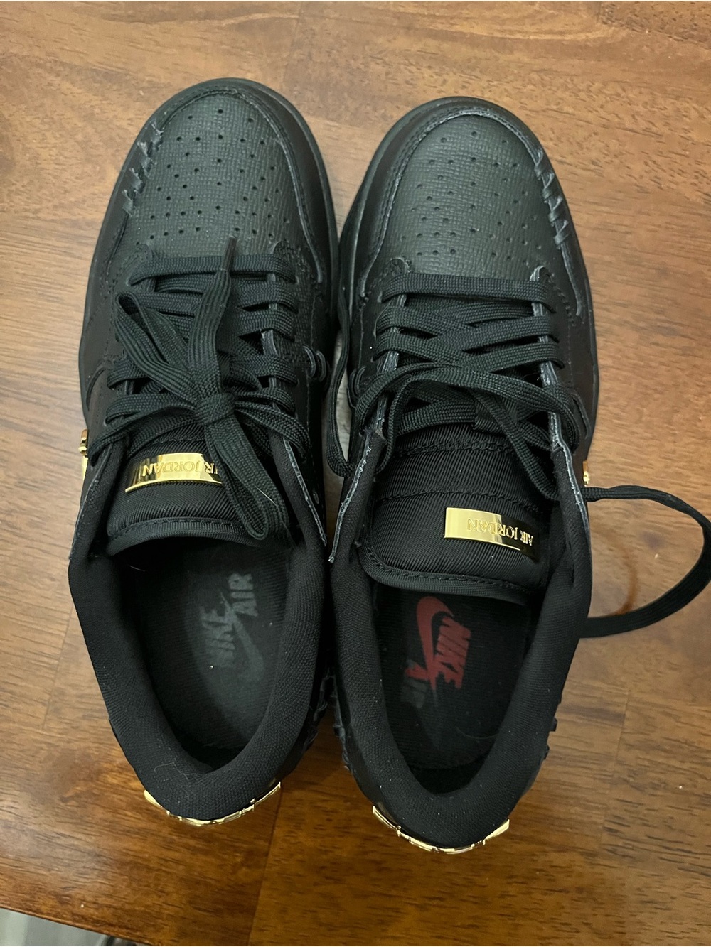 Nike Air Jordan 1 MM Low Black Metallic Gold FN5032-007 Women's 7.5